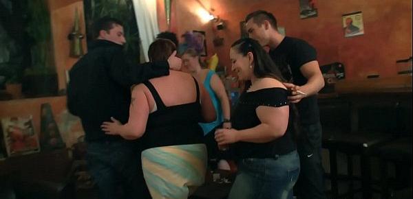  Huge tits group bbw party